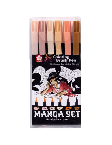 Manga Set Koi Colouring Brush Pen 6 pieces