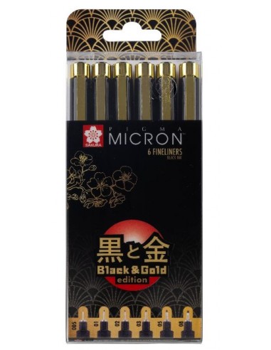 Pigma Micron 6 Fineliners Black Gold edition